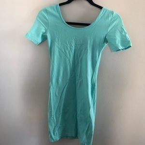Forever 21 Aqua Blue Bodycon Scoop Neck Dress